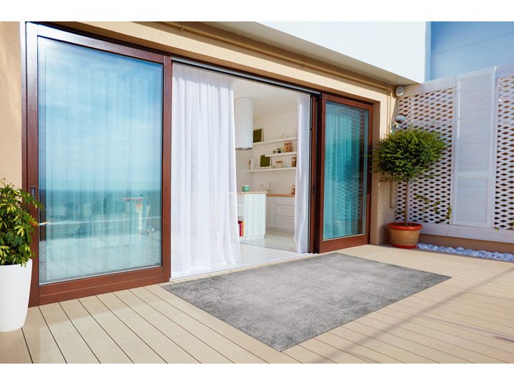 Nowoczesny dywan na balkon wzór Srebrny beton Winyl Prostokątny Dywany 60x90 cm 80x120 cm Kolor Szary Kategoria Dywany