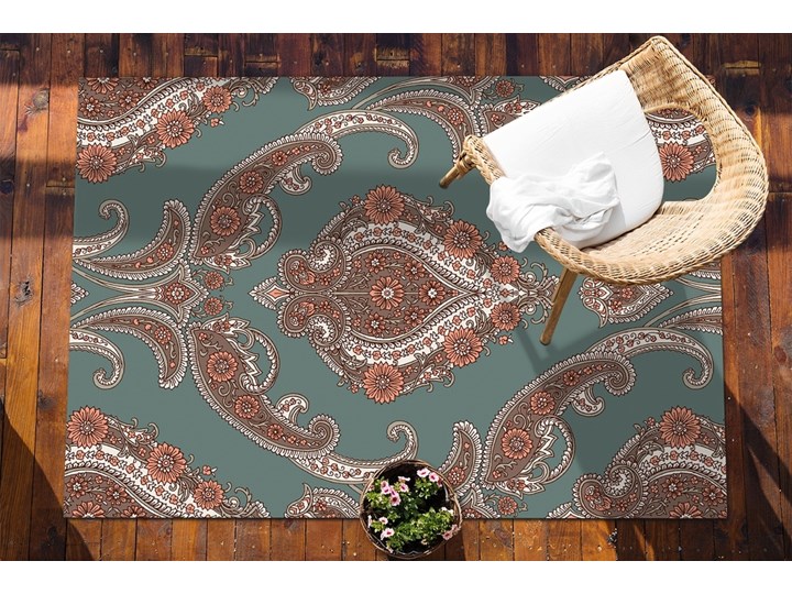 Nowoczesny dywan outdoor wzór Paisley vintage Winyl Prostokątny Dywany 80x120 cm 60x90 cm Pomieszczenie Kuchnia
