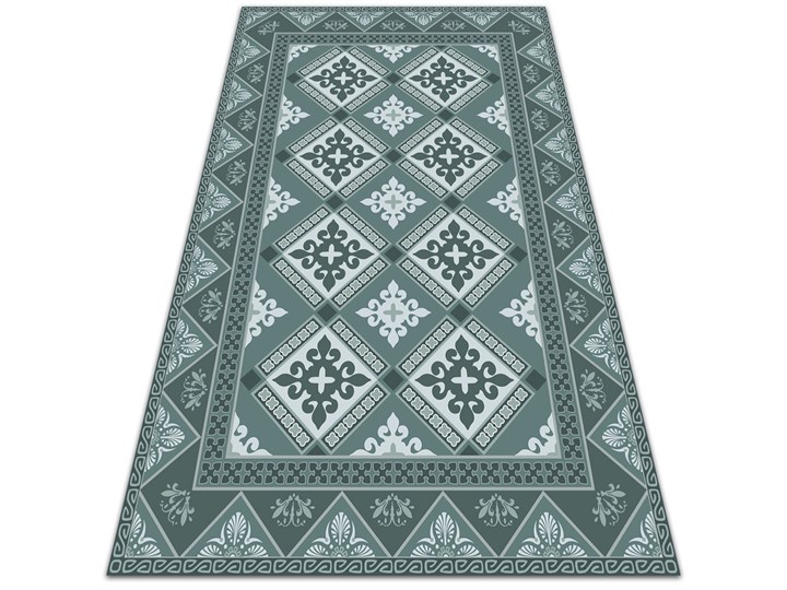 Nowoczesny dywan tarasowy Geometria i ornamenty Winyl Dywany 60x90 cm 80x120 cm Prostokątny Kolor Miętowy