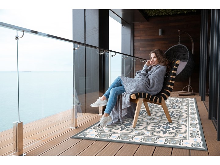 Nowoczesny dywan na balkon wzór Wzór talavera Dywany 60x90 cm Winyl Prostokątny 80x120 cm Kategoria Dywany