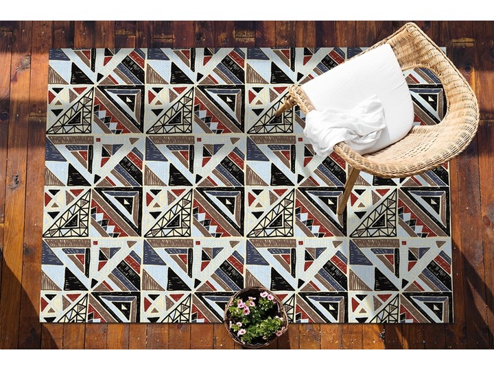 Dywan balkonowy wzór Geometryczna mozaika Prostokątny Pomieszczenie Przedpokój 80x120 cm 60x90 cm Winyl Dywany Kolor Wielokolorowy