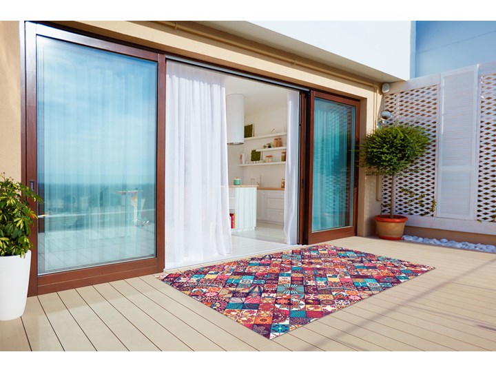 Dywan na taras zewnętrzny Kolorowa mozaika Dywany 80x120 cm Kategoria Dywany 60x90 cm Prostokątny Winyl Pomieszczenie Balkon i taras