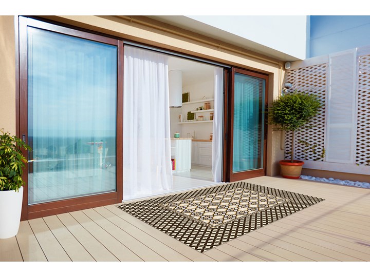 Nowoczesny dywan na balkon wzór Drobny wzorek Dywany Winyl Prostokątny 60x90 cm 80x120 cm Kolor Czarny