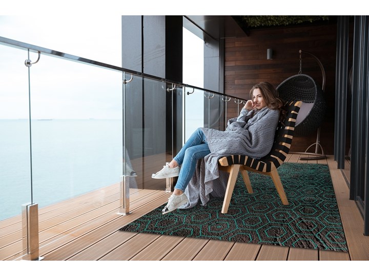 Nowoczesny dywan outdoor wzór Heksagony retro Prostokątny 80x120 cm Dywany Winyl 60x90 cm Pomieszczenie Przedpokój
