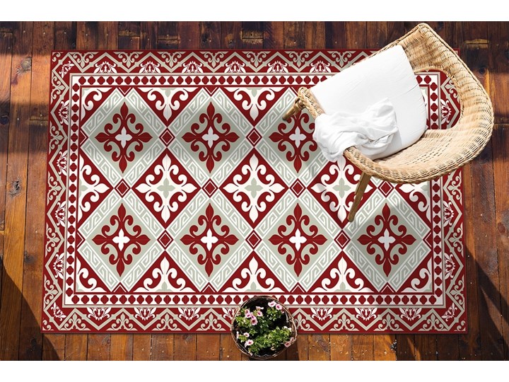 Dywan na taras do ogrodu na balkon Kwiecisty wzór 60x90 cm 80x120 cm Winyl Dywany Prostokątny Pomieszczenie Przedpokój