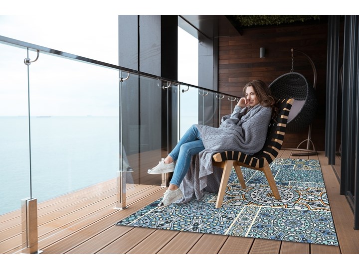 Dywan ogrodowy piękny wzór Mandala patchwork 80x120 cm 60x90 cm Winyl Prostokątny Dywany Pomieszczenie Balkon i taras