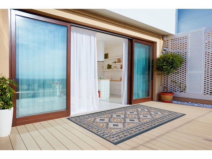 Dywan zewnętrzny tarasowy wzór Retro design 60x90 cm Dywany 80x120 cm Winyl Kolor Prostokątny Pomieszczenie Balkon i taras