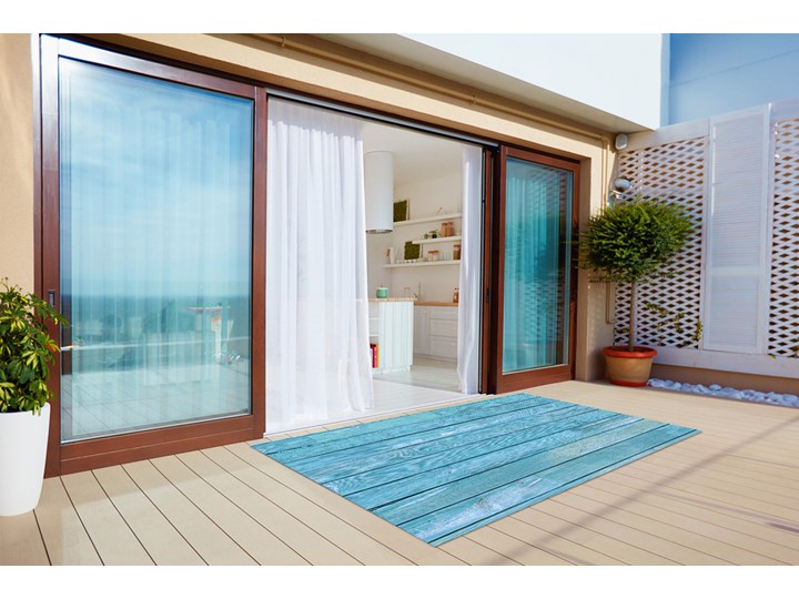 Dywan ogrodowy zewnętrzny Niebieski Prostokątny Pomieszczenie Balkon i taras Winyl 80x120 cm 60x90 cm Dywany Kategoria Dywany