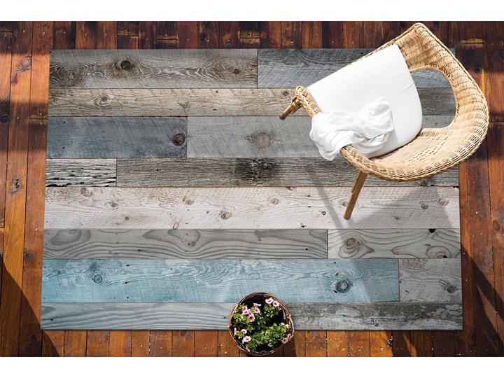 Wykładzina tarasowa zewnętrzna Stare deski Dywany Winyl 60x90 cm 80x120 cm Prostokątny Pomieszczenie Balkon i taras