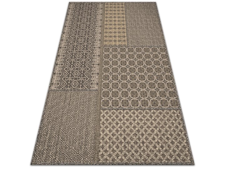 Dywan zewnętrzny tarasowy wzór Aztecki wzór 60x90 cm Prostokątny Dywany Winyl 80x120 cm Kolor Brązowy