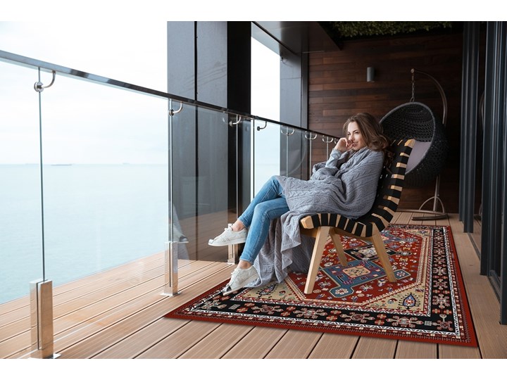 Nowoczesny dywan outdoor wzór Perska tekstura 60x90 cm Winyl 80x120 cm Prostokątny Dywany Pomieszczenie Sypialnia