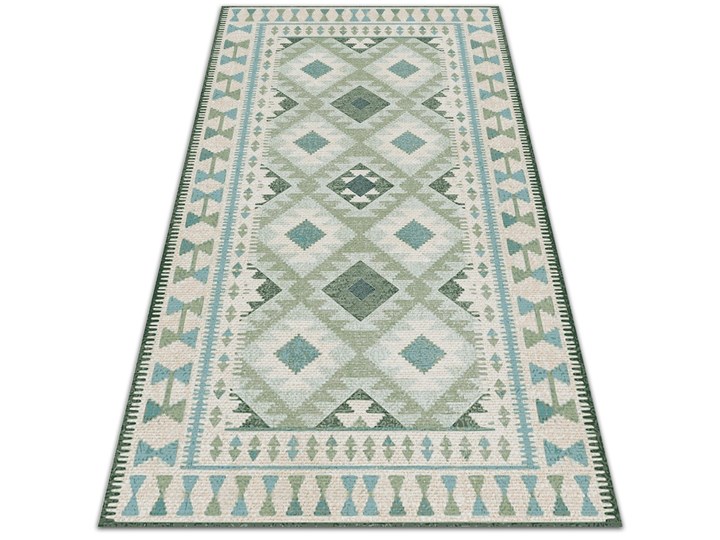 Nowoczesny dywan na balkon wzór Zielone romby 60x90 cm Pomieszczenie Sypialnia Winyl Dywany 80x120 cm Prostokątny Kolor Miętowy