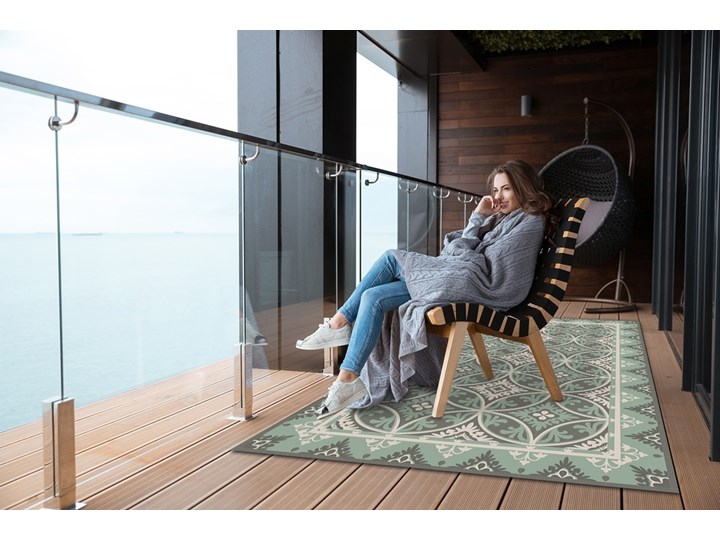 Nowoczesny dywan outdoor wzór Koła retro wzór Winyl 80x120 cm Prostokątny 60x90 cm Dywany Kolor Miętowy