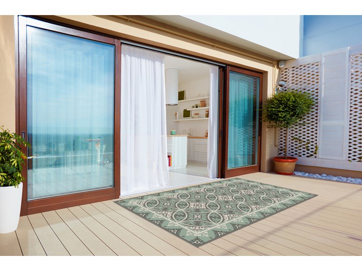 Nowoczesny dywan outdoor wzór Koła retro wzór Kategoria Dywany 60x90 cm Prostokątny Winyl 80x120 cm Dywany Pomieszczenie Kuchnia