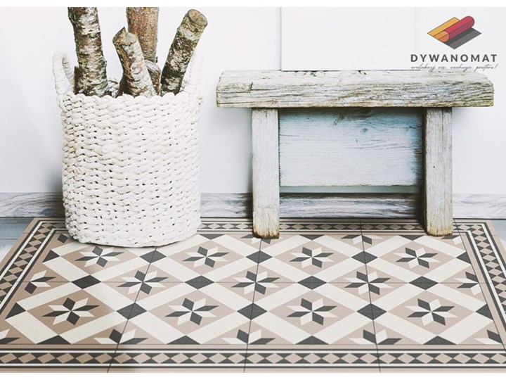 Dywan winylowy Ośmioramienne gwiazdy Poliester 60x90 cm 80x120 cm Dywany Kategoria Dywany Syntetyk Kolor Szary