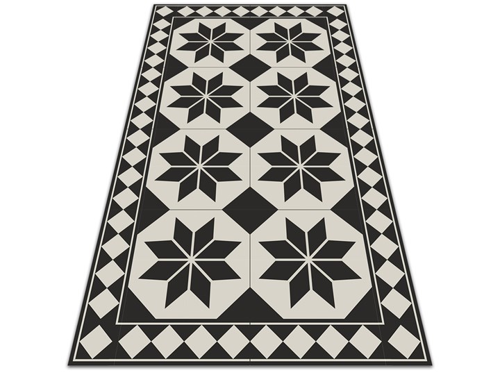 Modny dywan winylowy Czarno-białe gwiazdy 60x90 cm