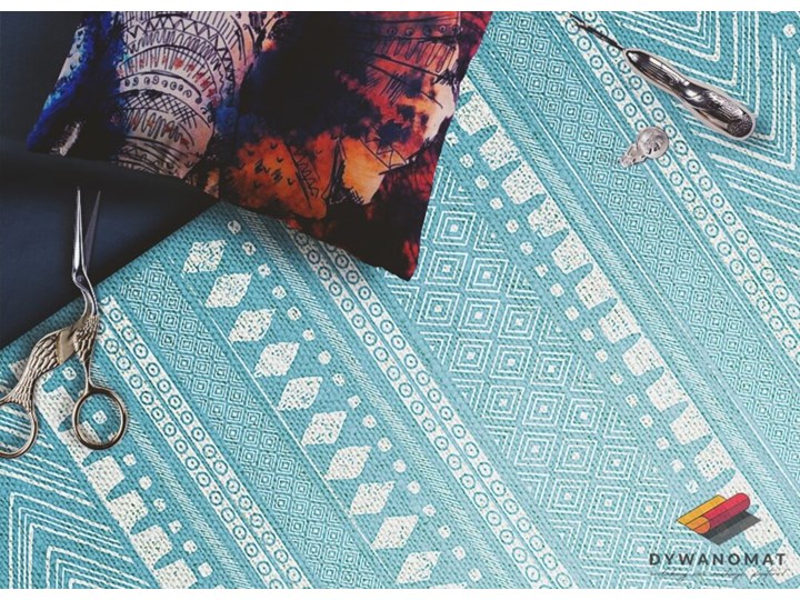 Modny winylowy dywan Indiańska tekstura Kategoria Dywany Poliester 80x120 cm Syntetyk 60x90 cm Dywany Kolor