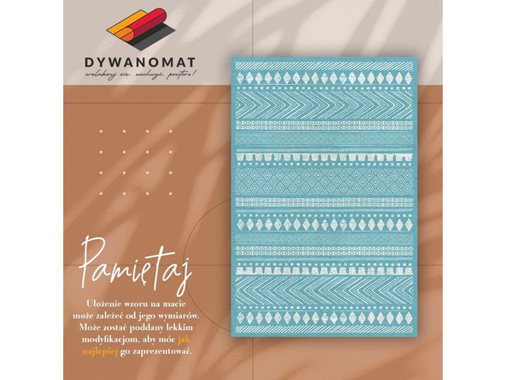 Modny winylowy dywan Indiańska tekstura 80x120 cm Dywany Poliester 60x90 cm Syntetyk Kategoria Dywany