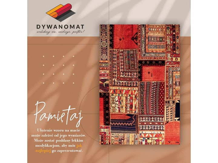Modny dywan winylowy Patchwork abstrakcja 80x120 cm Syntetyk Dywany 60x90 cm Kategoria Dywany Kolor Brązowy