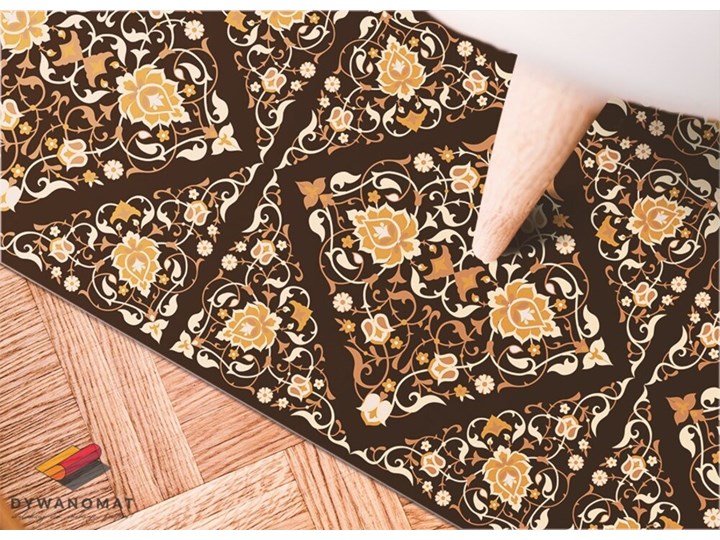 Wewnętrzny dywan winylowy Styl wschodni 60x90 cm 80x120 cm Kategoria Dywany Dywany Poliester Prostokątny Syntetyk Kolor Brązowy