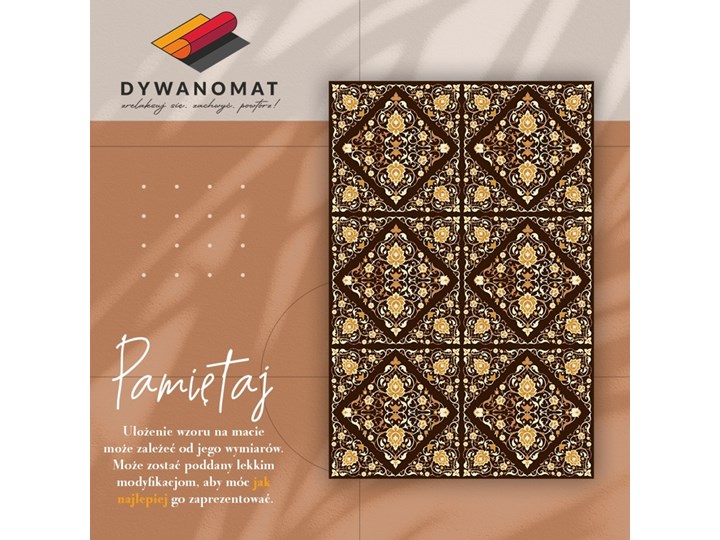 Wewnętrzny dywan winylowy Styl wschodni 60x90 cm Dywany Prostokątny Kategoria Dywany 80x120 cm Poliester Syntetyk Kolor Brązowy