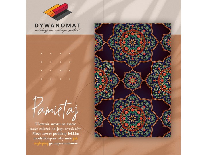 Modny uniwersalny dywan winylowy Ornament mandala 60x90 cm Dywany Syntetyk Prostokątny 80x120 cm Kategoria Dywany