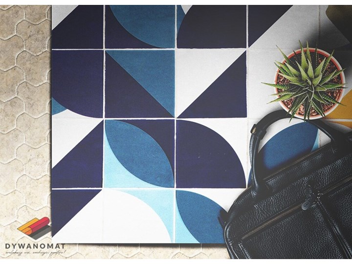 Dywan winylowy Geometryczne kształty Kategoria Dywany 60x90 cm Syntetyk 80x120 cm Poliester Dywany Kolor Granatowy
