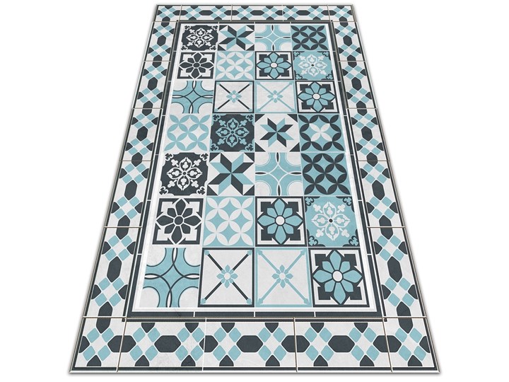 Winylowy dywan Trójkolorowa geometria Syntetyk Poliester 60x90 cm Dywany 80x120 cm Kolor Wielokolorowy