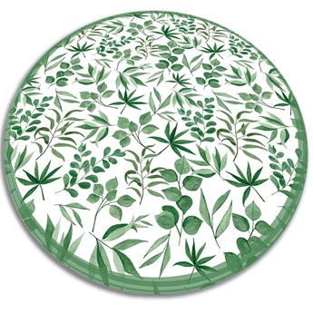 Wewnętrzny dywan winylowy drobne liście fi 50 cm