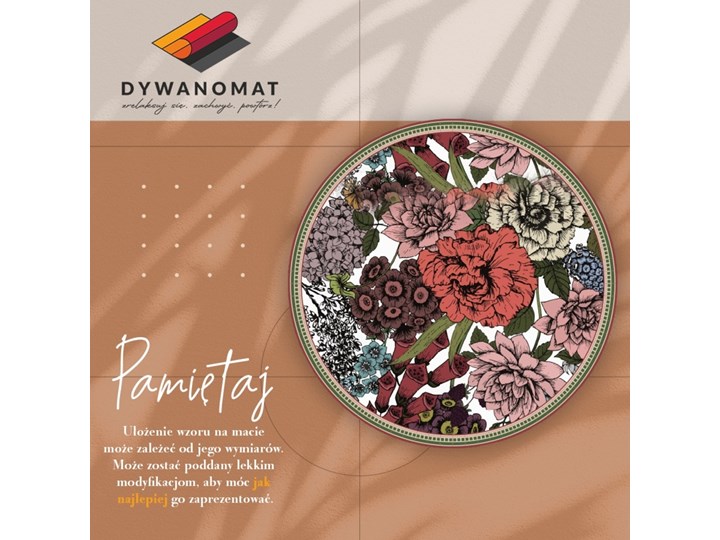 Modny winylowy dywan różnorodne kwiaty 60x60 cm 70x70 cm 90x90 cm Dywany Poliester 80x80 cm 100x100 cm 50x50 cm Syntetyk Kategoria Dywany