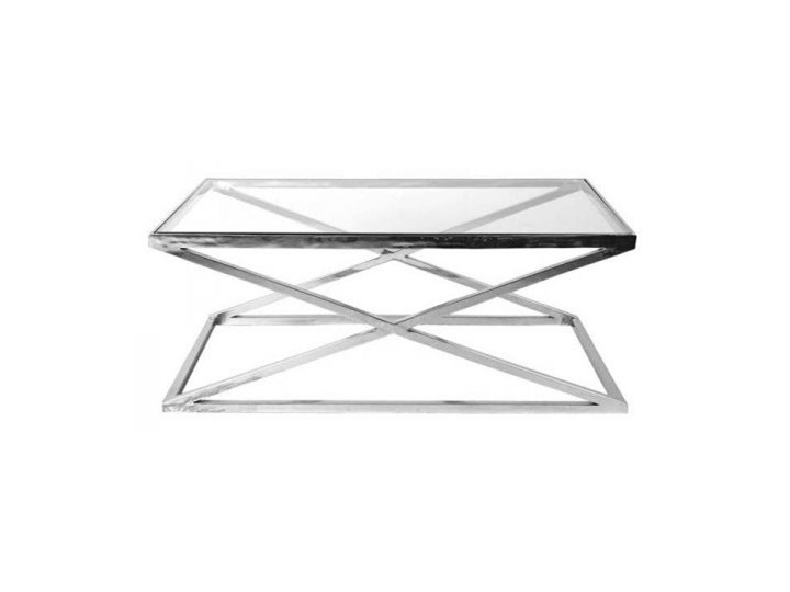 EICHHOLTZ Criss Cross Stolik Kawowy Stal Nierdzewna Szkło - 01407