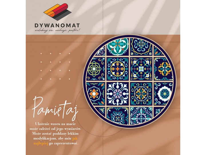 Modny dywan winylowy portugalskie kafelki Dywany Syntetyk Okrągły 60x60 cm Pomieszczenie Balkon i taras