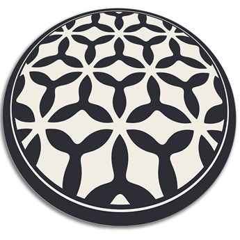 Modny winylowy dywan geometryczne kształty fi 50 cm
