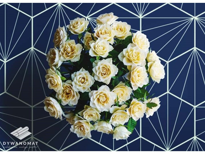 Wewnętrzny dywan winylowy Hexagony 60x90 cm Dywany Syntetyk 80x120 cm Kategoria Dywany Kolor Granatowy