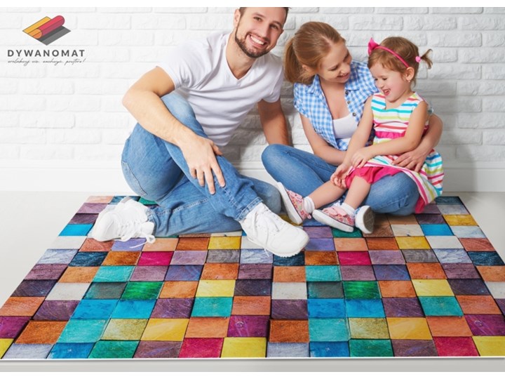 Uniwersalny dywan winylowy Drewniane kosteczki Syntetyk Kategoria Dywany 80x120 cm 60x90 cm Dywany Kolor Różowy