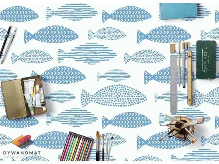 Dywan winylowy wewnętrzny Rybki 60x90 cm Dywany Poliester 80x120 cm Syntetyk Kategoria Dywany