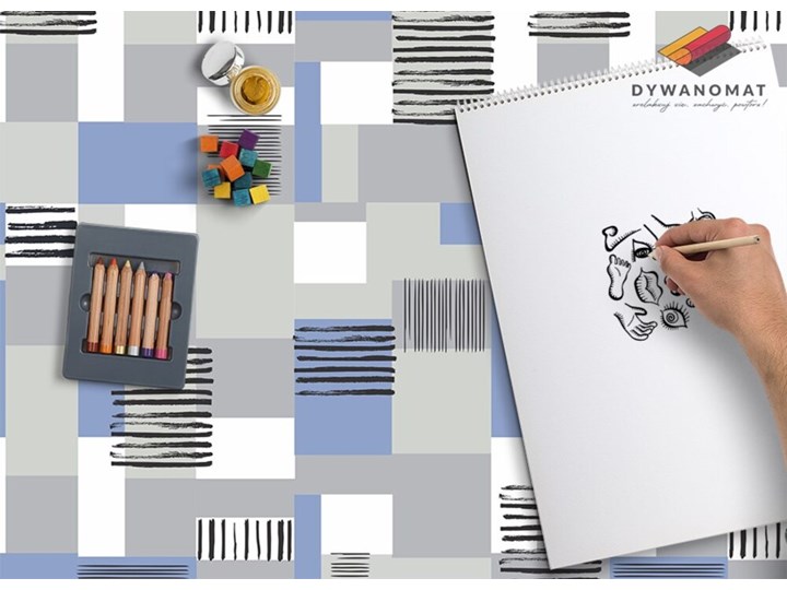 Modny dywan winylowy Geometryczne prostokąty Poliester Dywany Syntetyk 60x90 cm Kategoria Dywany 80x120 cm Kolor Szary