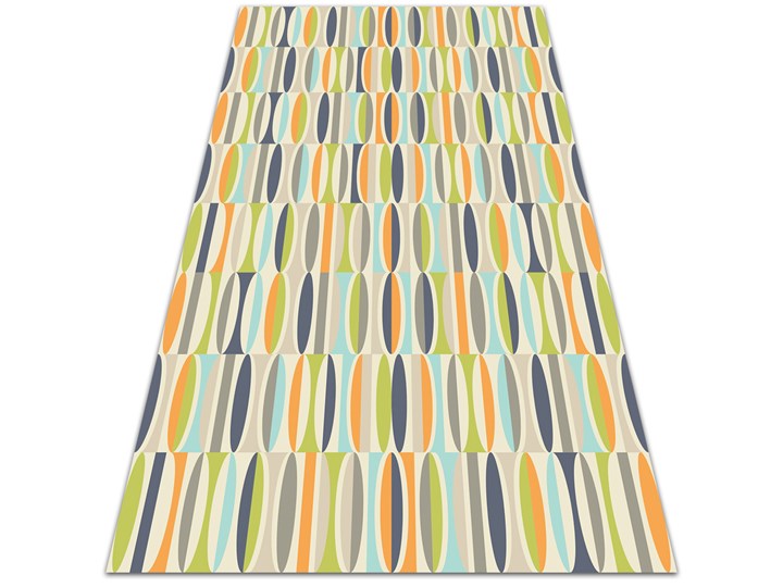 Modny winylowy dywan Geometryczne owale 60x90 cm 80x120 cm Dywany Kategoria Dywany Kolor Biały
