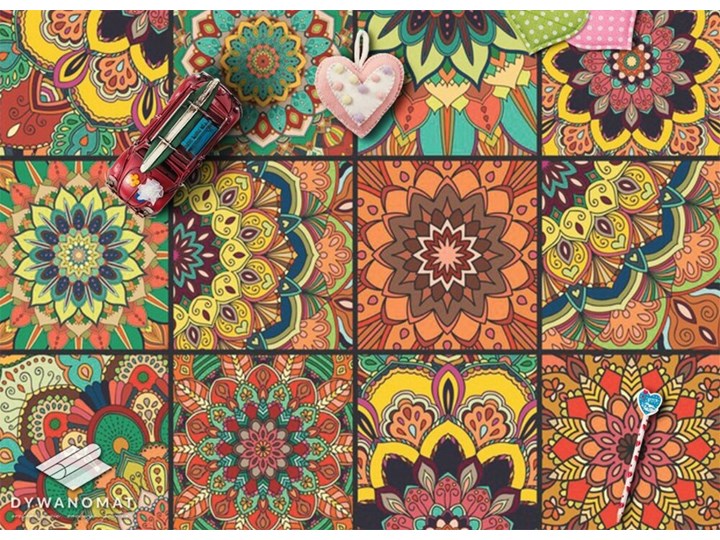 Modny winylowy dywan Portugalskie kafle Poliester 80x120 cm 60x90 cm Dywany Kategoria Dywany Syntetyk Kolor Brązowy
