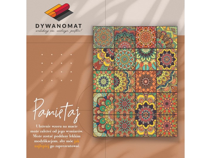 Modny winylowy dywan Portugalskie kafle Poliester 60x90 cm Dywany Kategoria Dywany Syntetyk 80x120 cm Kolor Brązowy