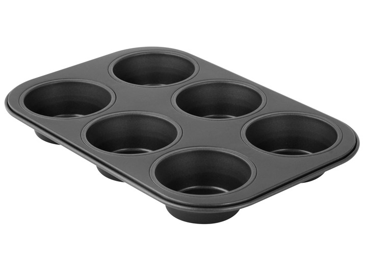 Forma do muffinek 6szt 26x18 cm Black Metallic Stal Kolor Czarny