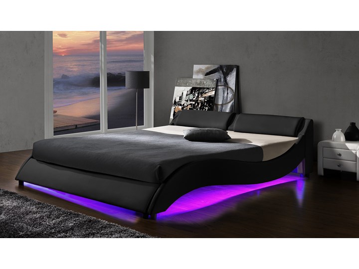 ŁÓŻKO TAPICEROWANE DO SYPIALNI 120x200 868 LED CZARNE Kolor Czarny