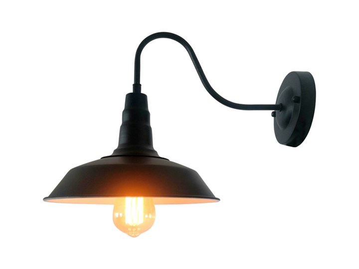 Kinkiet ścienny LOFT AKRON E27 czarny mosiądz EDO777184 EDO Drewno Kinkiet dekoracyjny Tkanina Szkło Metal Kinkiet z kloszem Styl Industrialny