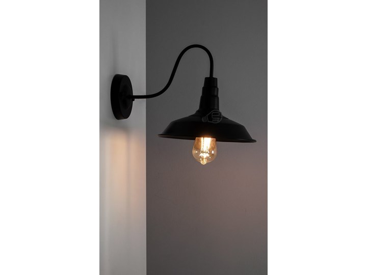 Kinkiet ścienny LOFT AKRON E27 czarny mosiądz EDO777184 EDO Metal Szkło Drewno Kinkiet z kloszem Tkanina Kinkiet dekoracyjny Styl Nowoczesny
