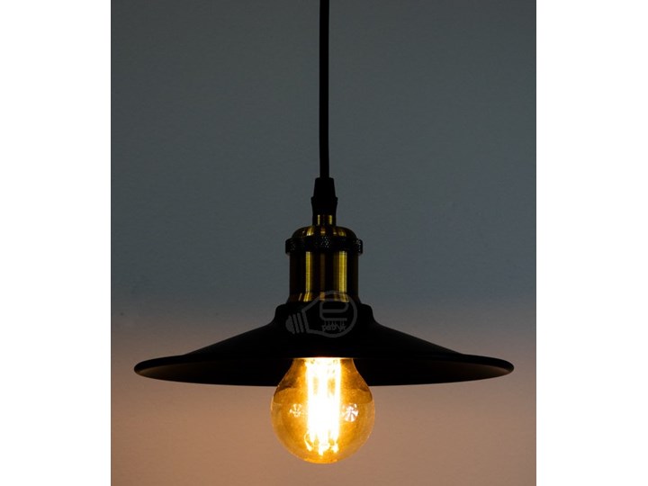 Lampa wisząca LOFT ORICH E27 czarna, mosiądz EDO777180 EDO Lampa inspirowana Lampa z kloszem Stal Szkło Metal Tkanina Pomieszczenie Salon