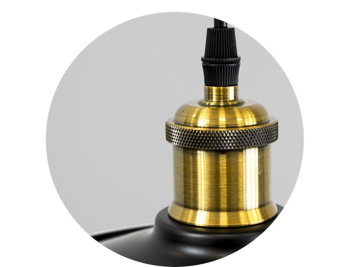 Lampa wisząca LOFT ORICH E27 czarna, mosiądz EDO777180 EDO Stal Metal Lampa z kloszem Ilość źródeł światła 1 źródło Szkło Lampa inspirowana Tkanina Pomieszczenie Salon