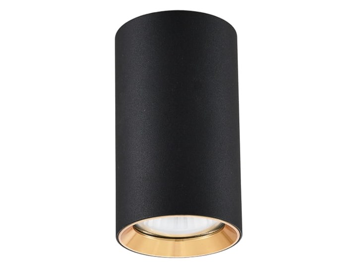 Lampa Manacor oczko czarne ze złotym ringiem 13 cm Oprawa stropowa Oprawa biurowa Kolor Czarny Kategoria Oprawy oświetleniowe