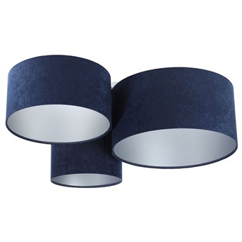 Granatowo-srebrny welurowy plafon - EXX49-Galis