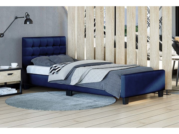 ŁÓŻKO TAPICEROWANE 90X200 SF942 WELUR NIEBIESKI Rozmiar materaca 90x200 cm
