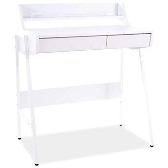 Białe biurko z nadstawką i szufladami B-168